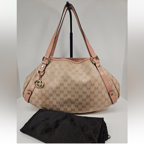 Gucci Beige and Pink Shoulder Bag - Picture 1 of 15